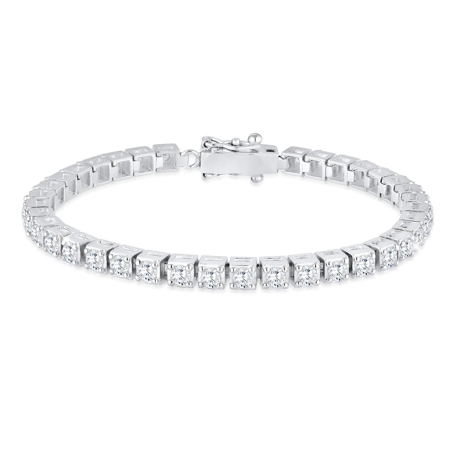 Silver Perhiasan Wanita Perak Asli - Silver Gelang Glamour Zirkonia