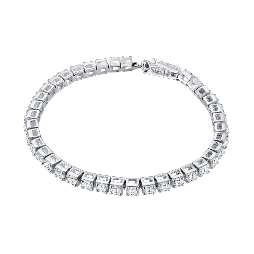 Silver Perhiasan Wanita Perak Asli - Silver Gelang Glamour Zirkonia