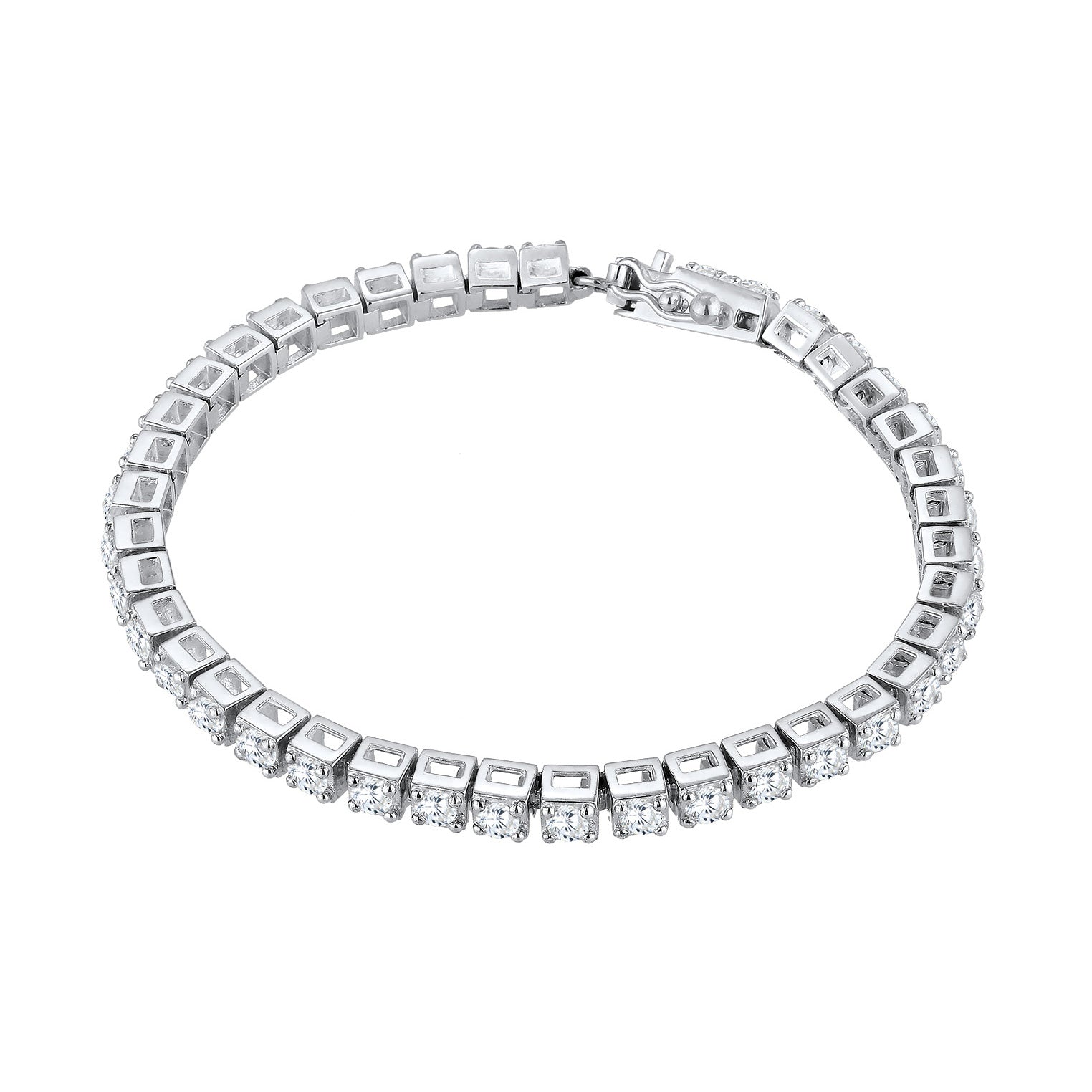 Silver Perhiasan Wanita Perak Asli - Silver Gelang Glamour Zirkonia