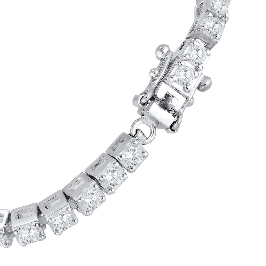 Silver Perhiasan Wanita Perak Asli - Silver Gelang Glamour Zirkonia