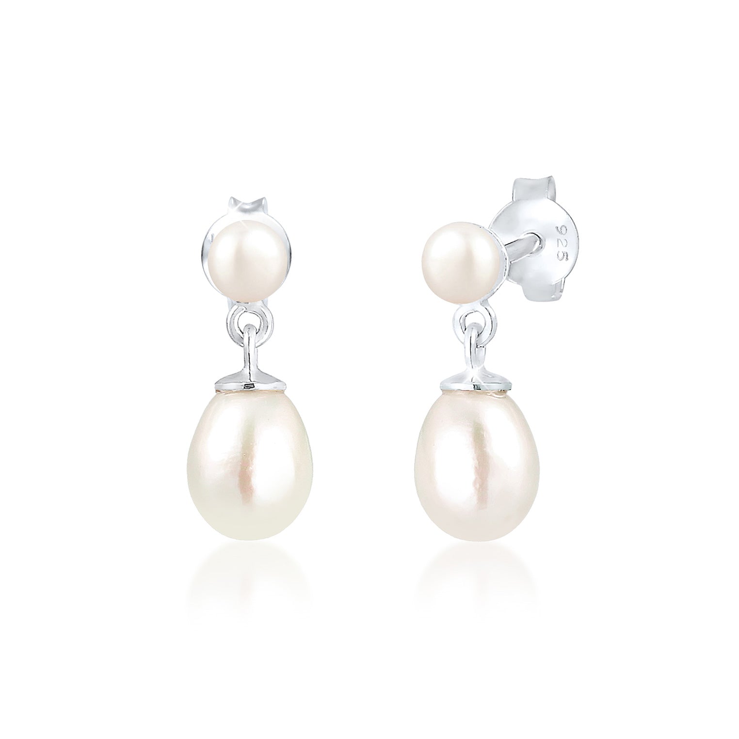 Silver Perhiasan Wanita Perak Asli - Silver Anting Ear Hanger Precious with Freshwater Pearls