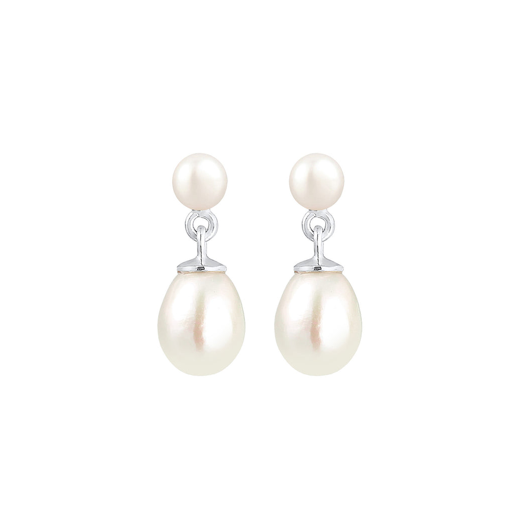Silver Perhiasan Wanita Perak Asli - Silver Anting Ear Hanger Precious with Freshwater Pearls