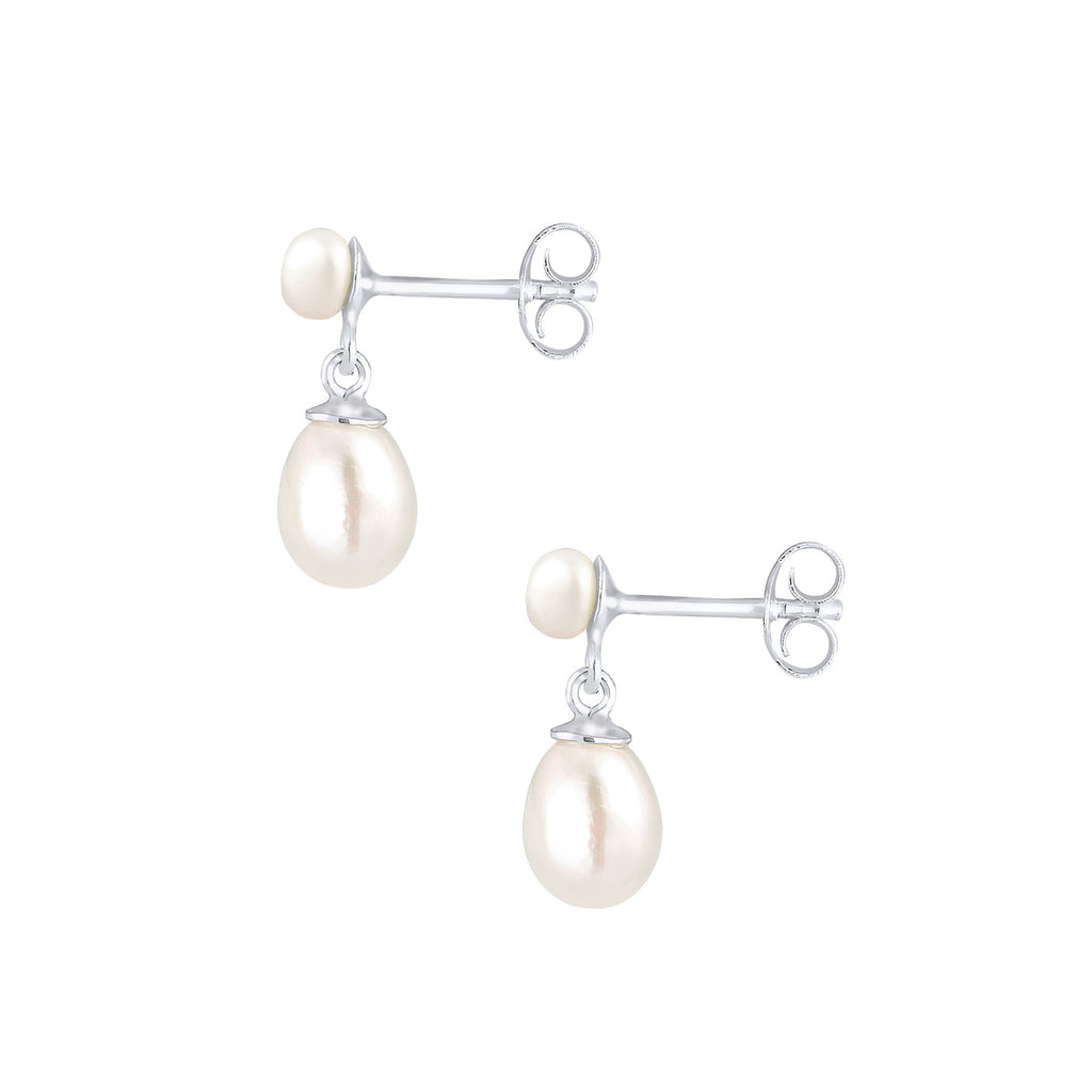 Silver Perhiasan Wanita Perak Asli - Silver Anting Ear Hanger Precious with Freshwater Pearls