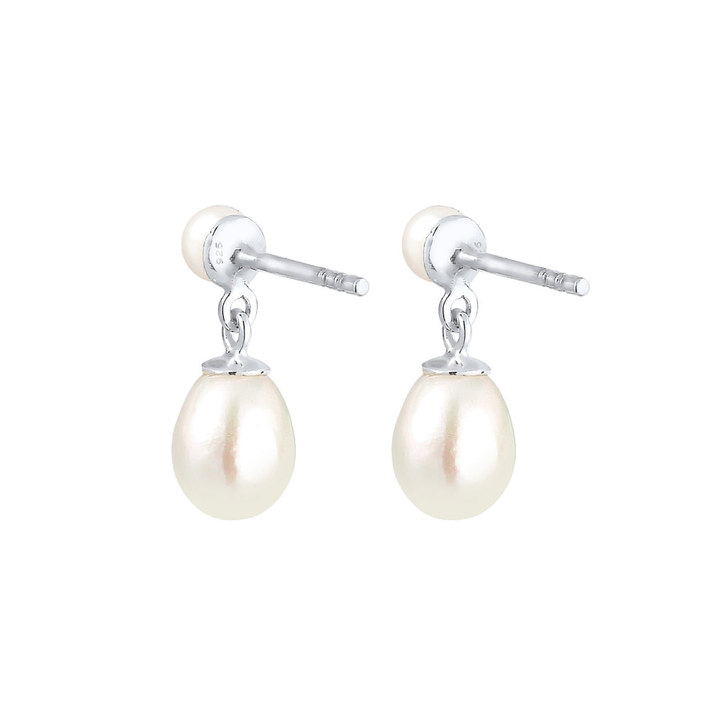 Silver Perhiasan Wanita Perak Asli - Silver Anting Ear Hanger Precious with Freshwater Pearls