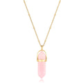 Kalung perak 925 dengan liontin rose quartz elegan Elli Jewelry