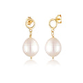 Gold Anting Perhiasan Perak 925 Wanita Vintage Pearls Gold Plated