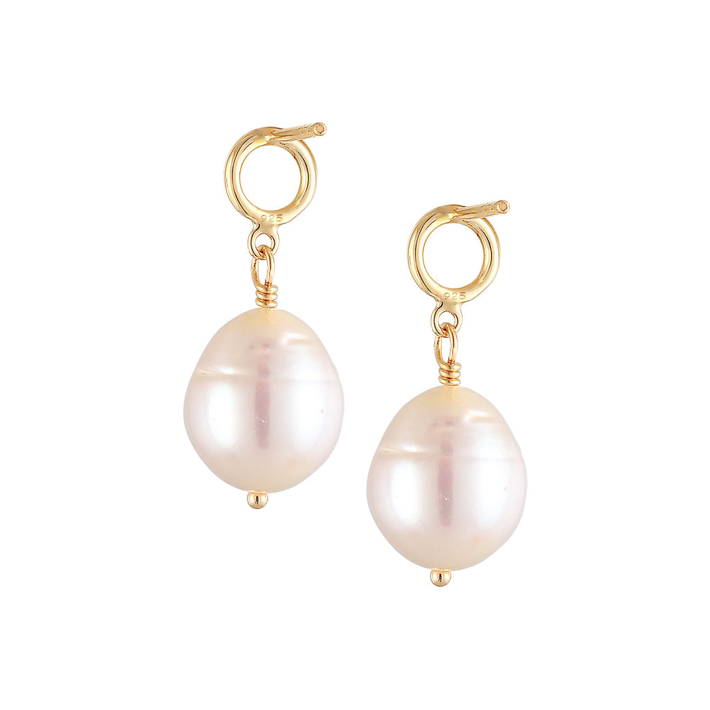 Gold Anting Perhiasan Perak 925 Wanita Vintage Pearls Gold Plated
