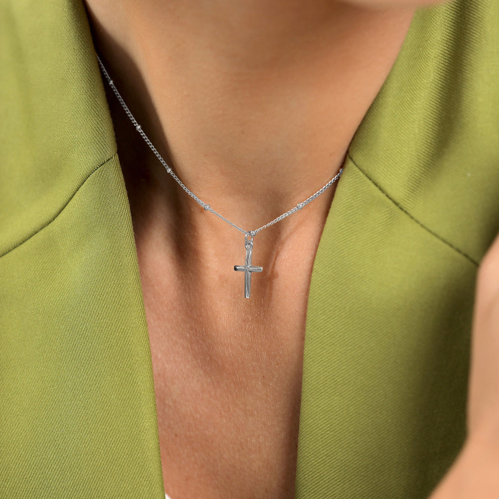 Silver - Elli | Cross Choker Necklace 925 Silver