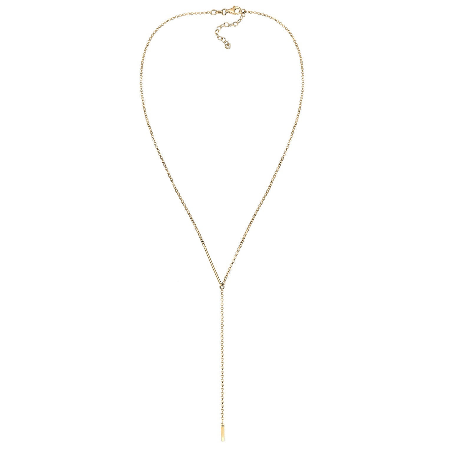 Gold Perhiasan Wanita Perak Asli - Silver Kalung  Figaro Y-Chain Layer Look