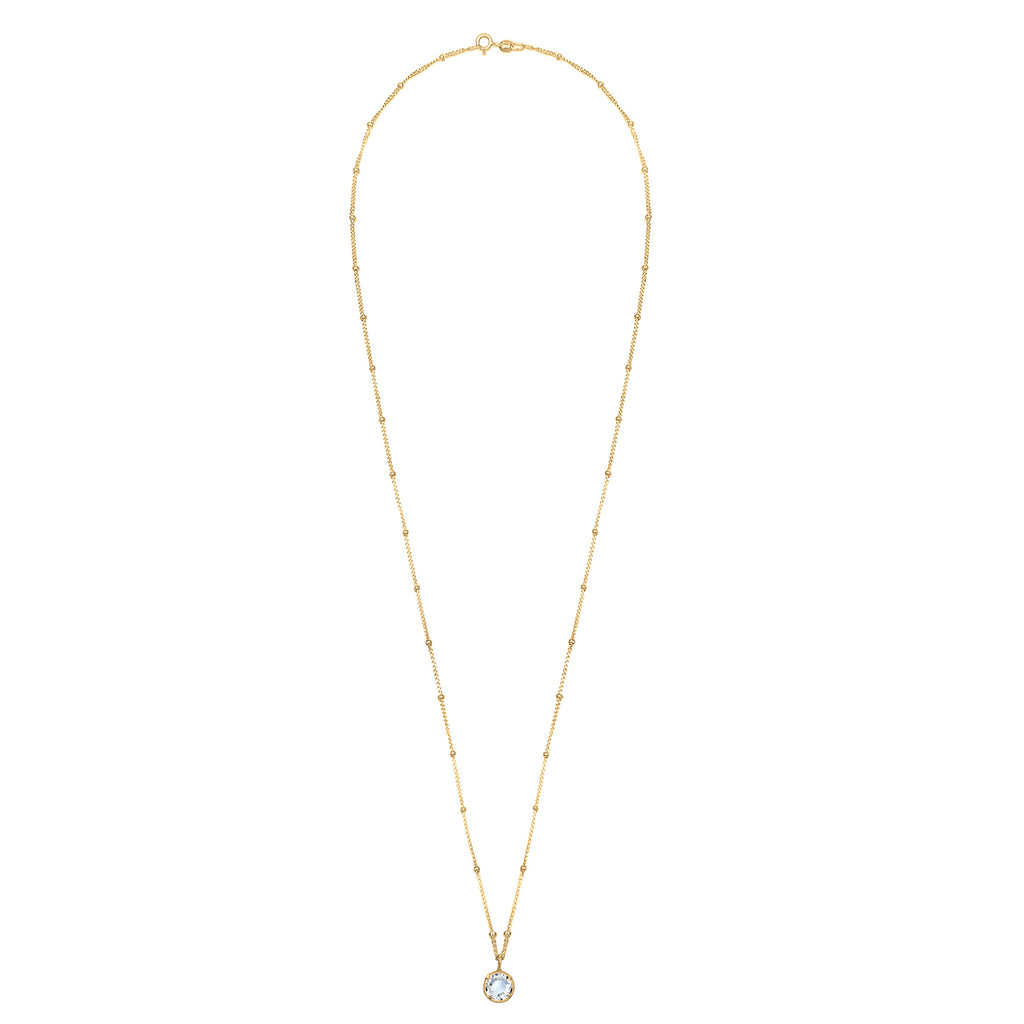 Gold Perhiasan Wanita Perak Asli - Silver Kalung  Cirlce Crystals Lapis Emas