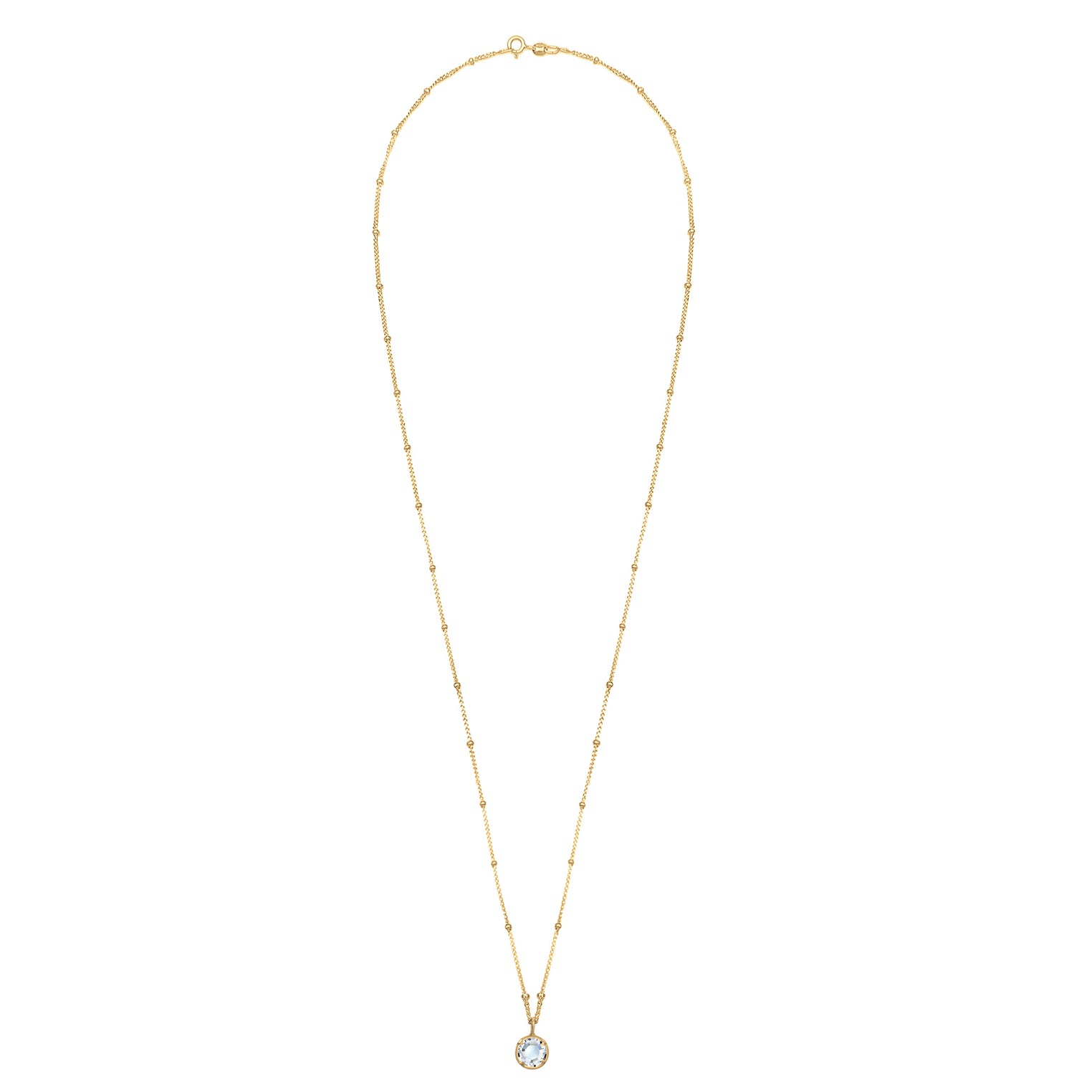Gold Perhiasan Wanita Perak Asli - Silver Kalung  Cirlce Crystals Lapis Emas