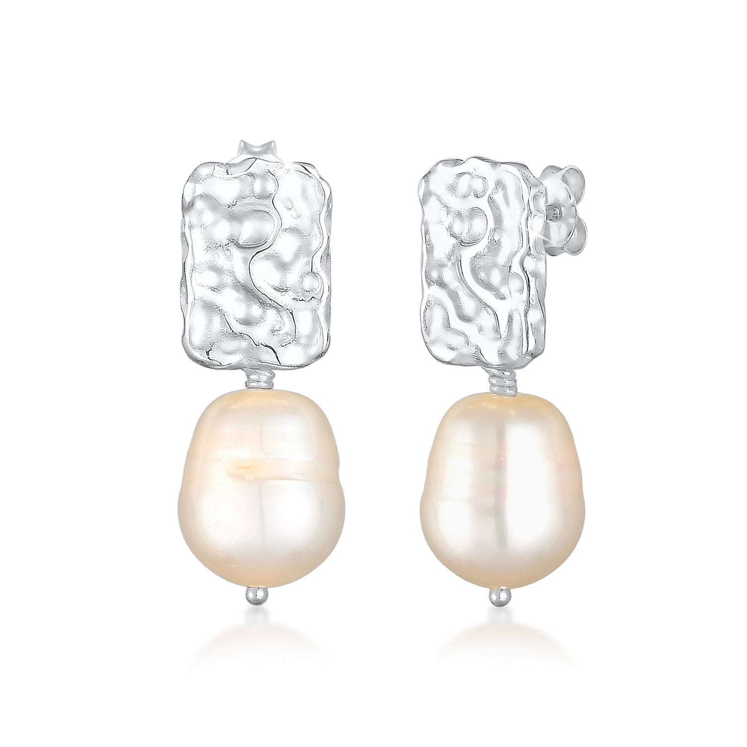 Silver Perhiasan Wanita Perak Asli - Silver Anting Elegant Dangle with Freshwater Pearls