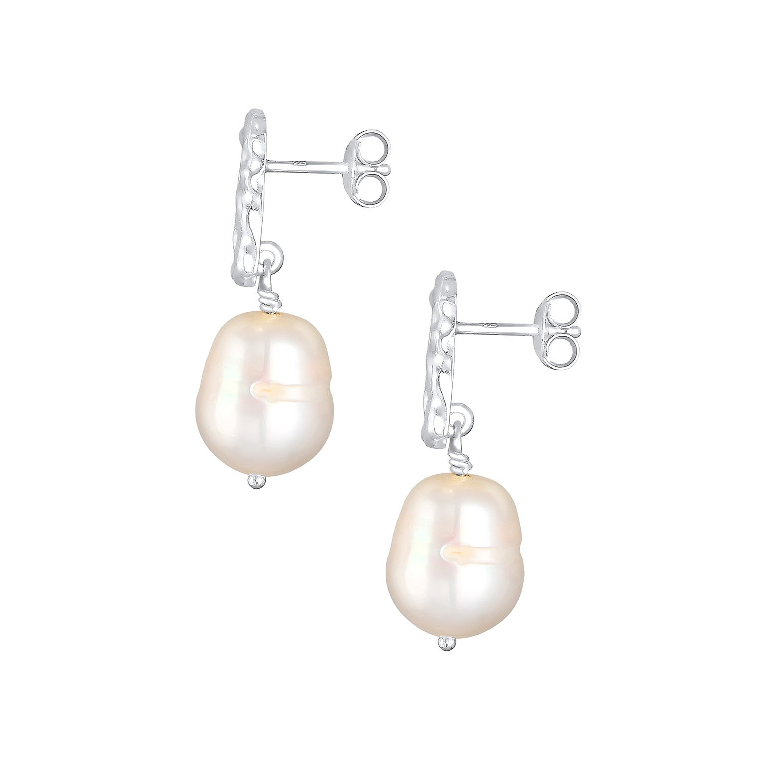 Silver Perhiasan Wanita Perak Asli - Silver Anting Elegant Dangle with Freshwater Pearls