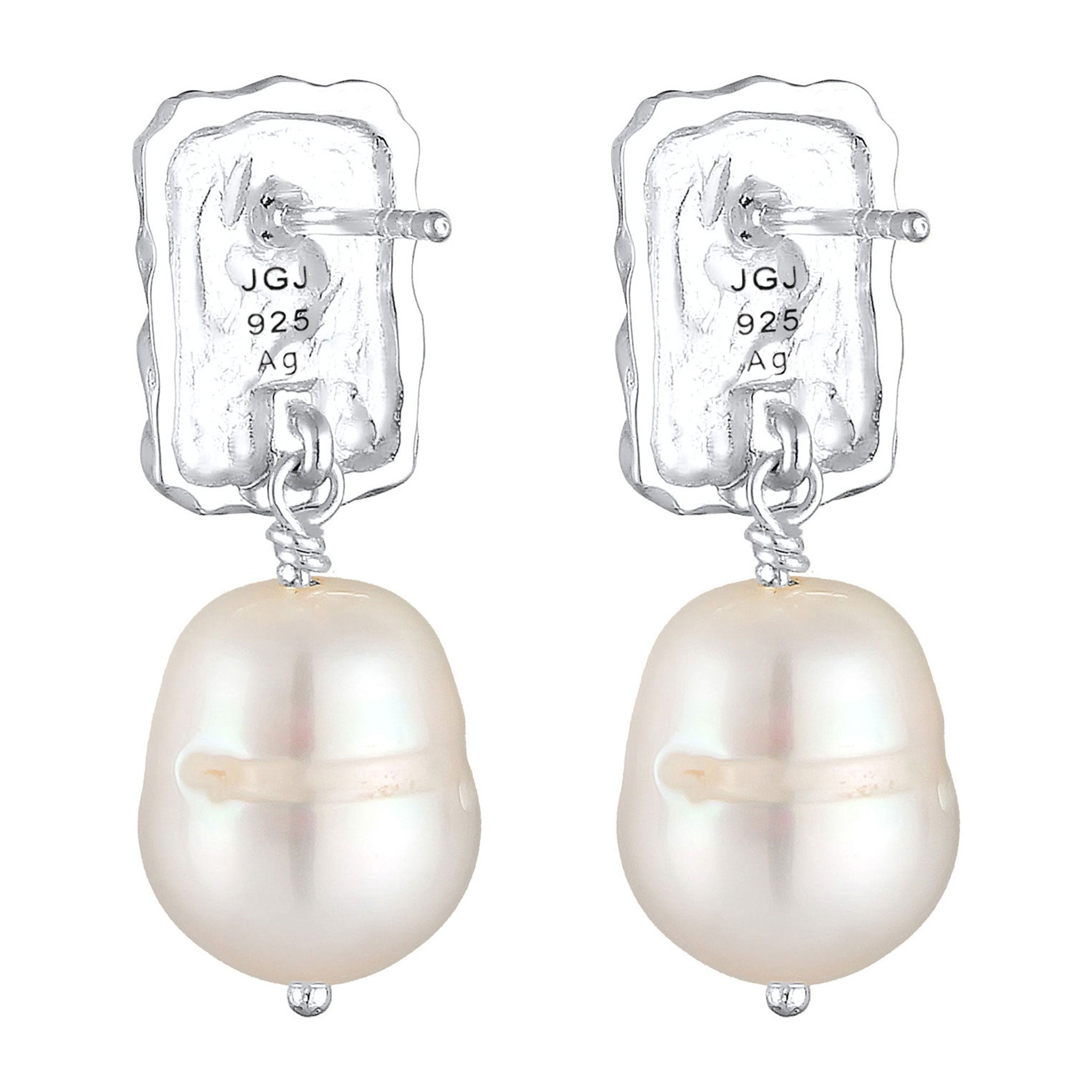 Silver Anting Perhiasan Perak 925 Wanita Elegant Stud with Freshwater Pearls