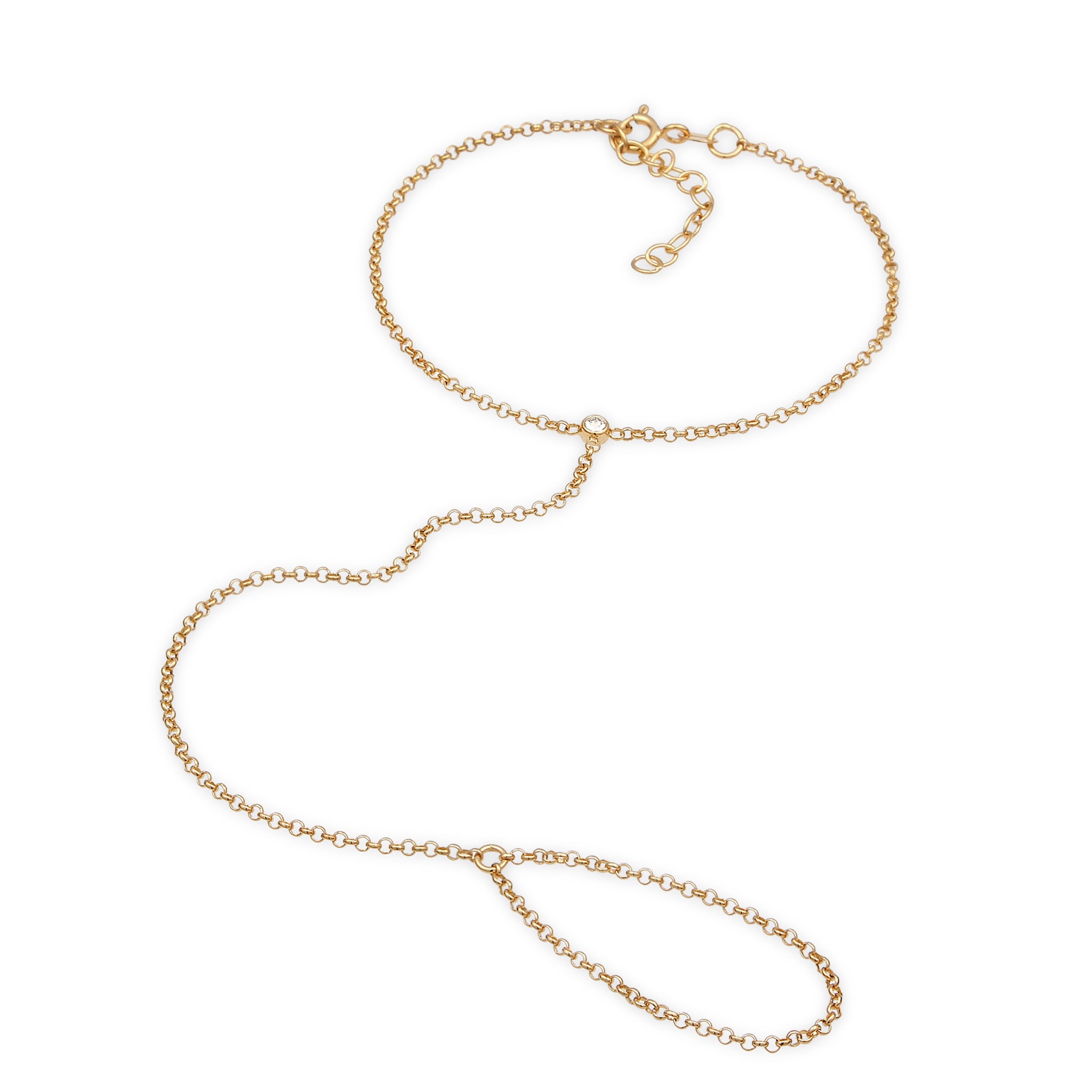 Gold Gelang Rantai Bracelet Perak 925 Lapis Emas Wanita Kristal Swarovski®