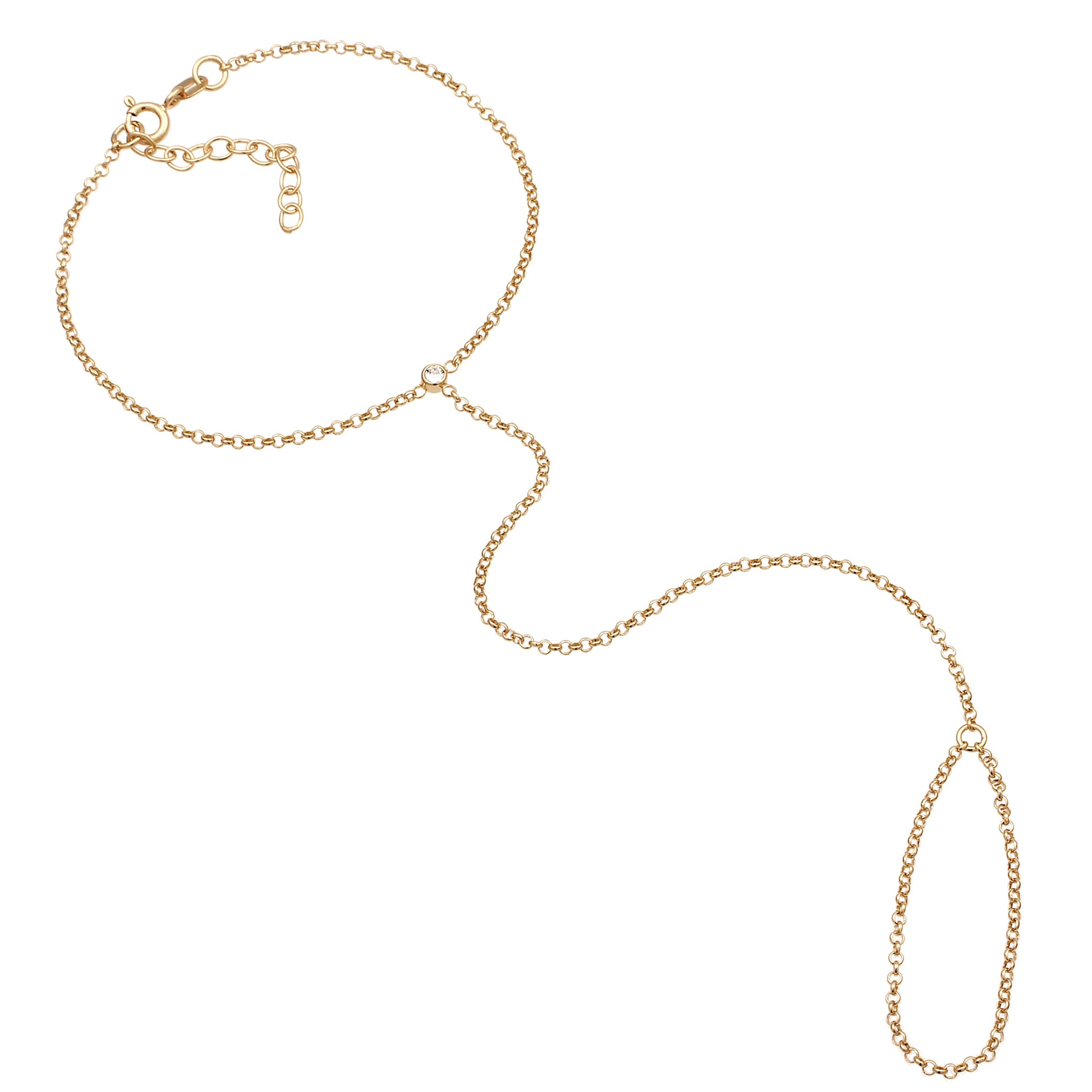 Gold Gelang Rantai Bracelet Perak 925 Lapis Emas Wanita Kristal Swarovski®