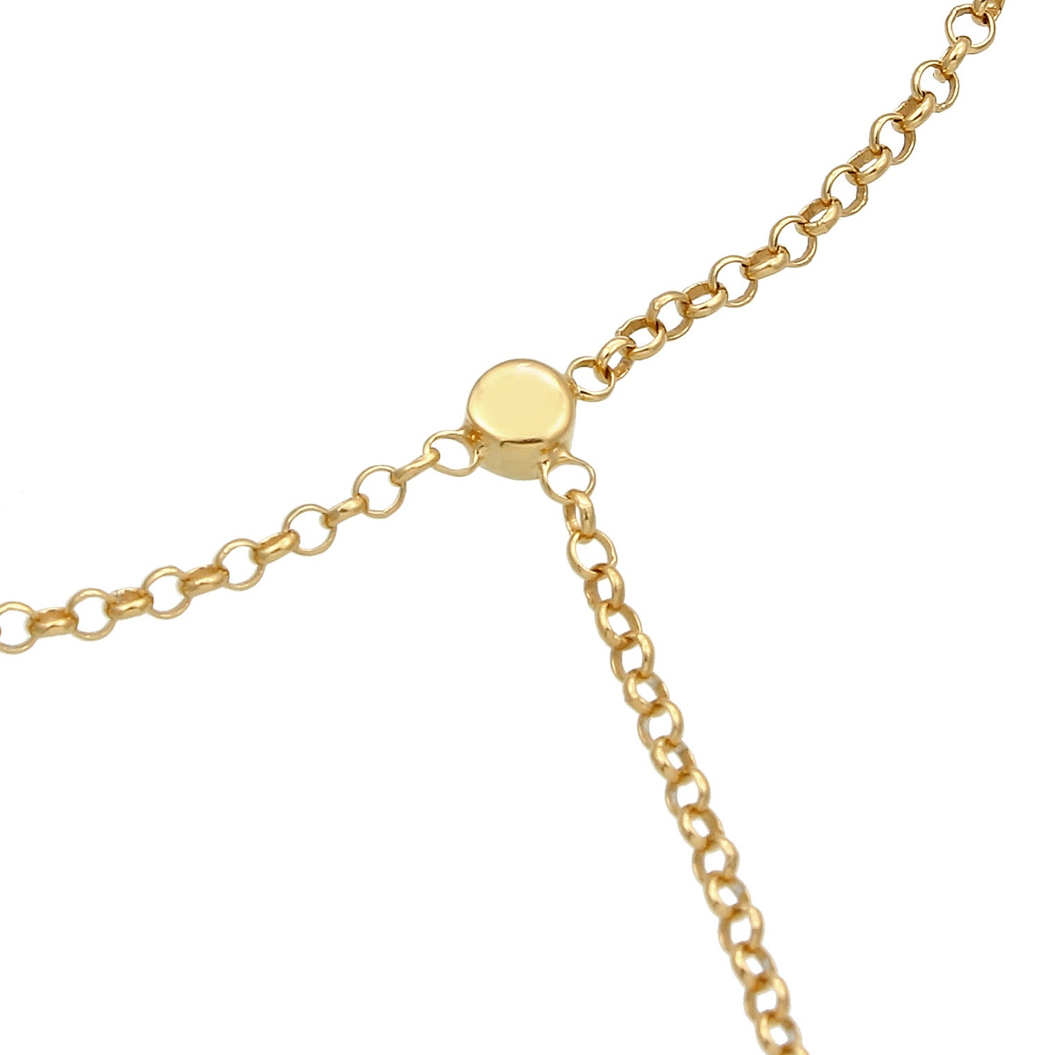 Gold Perhiasan Wanita Perak Asli - Silver Gelang Handchain Basic Crystals Gold Plated
