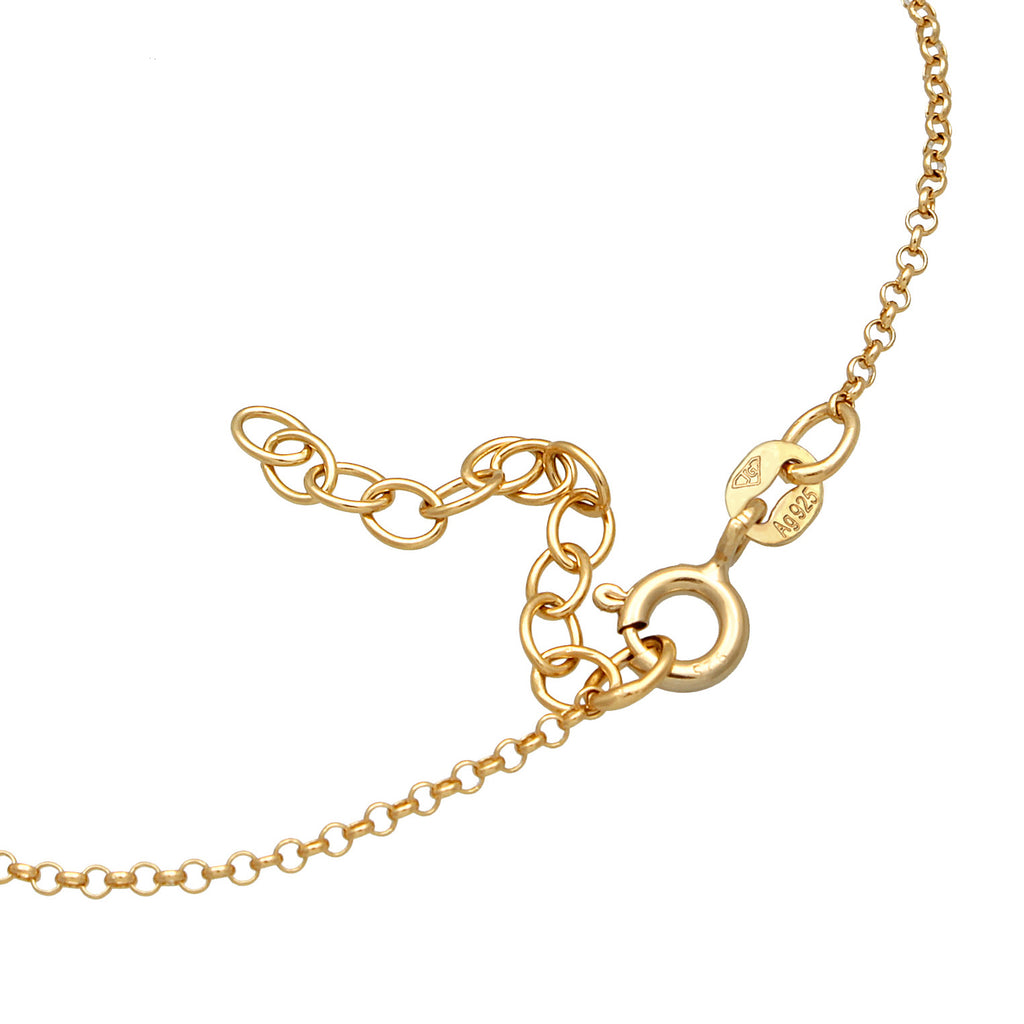 Gold Perhiasan Wanita Perak Asli - Silver Gelang Handchain Basic Crystals Gold Plated