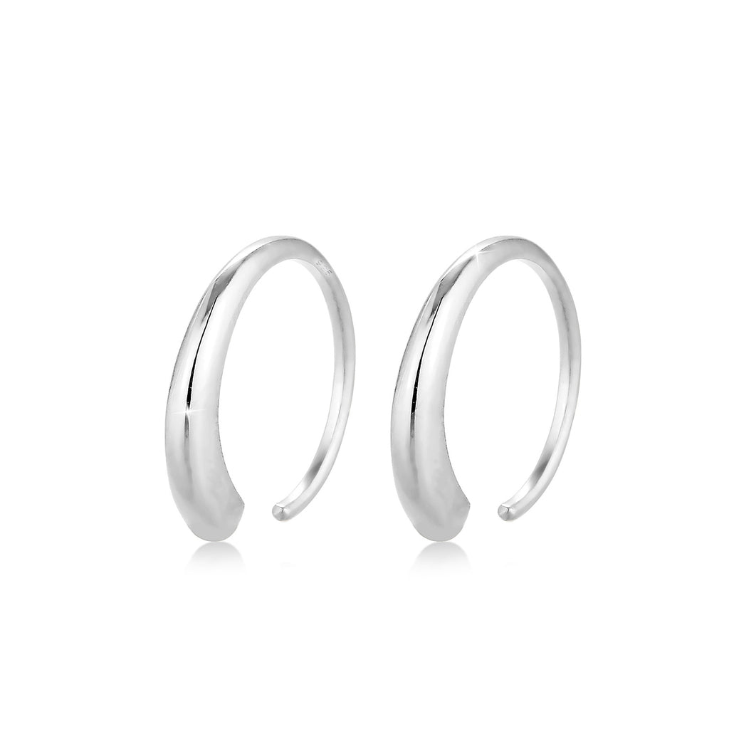 Silver Anting Perhiasan Perak 925 Wanita Hoops Geo Basic Blogger Plain