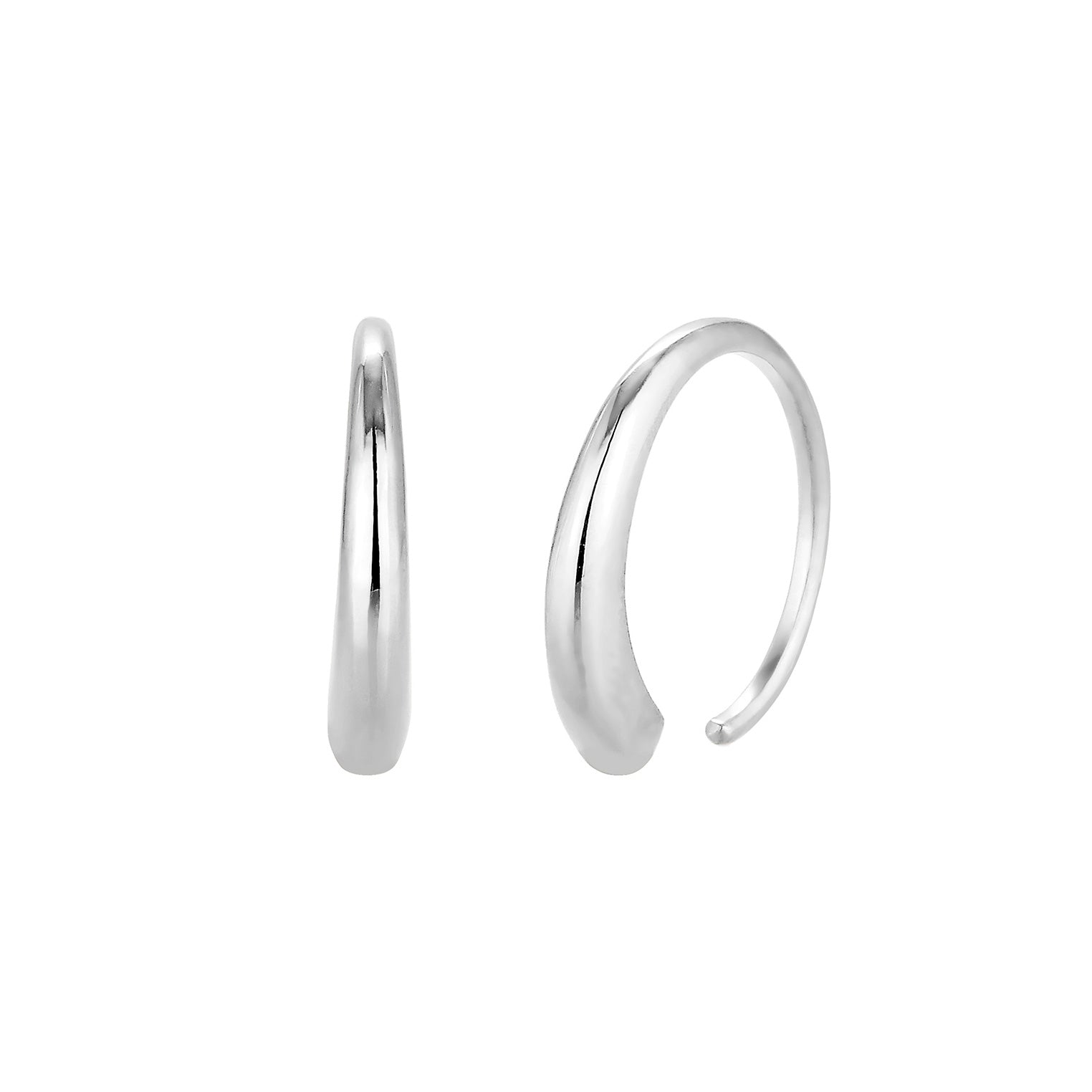 Silver Anting Perhiasan Perak 925 Wanita Hoops Geo Basic Blogger Plain