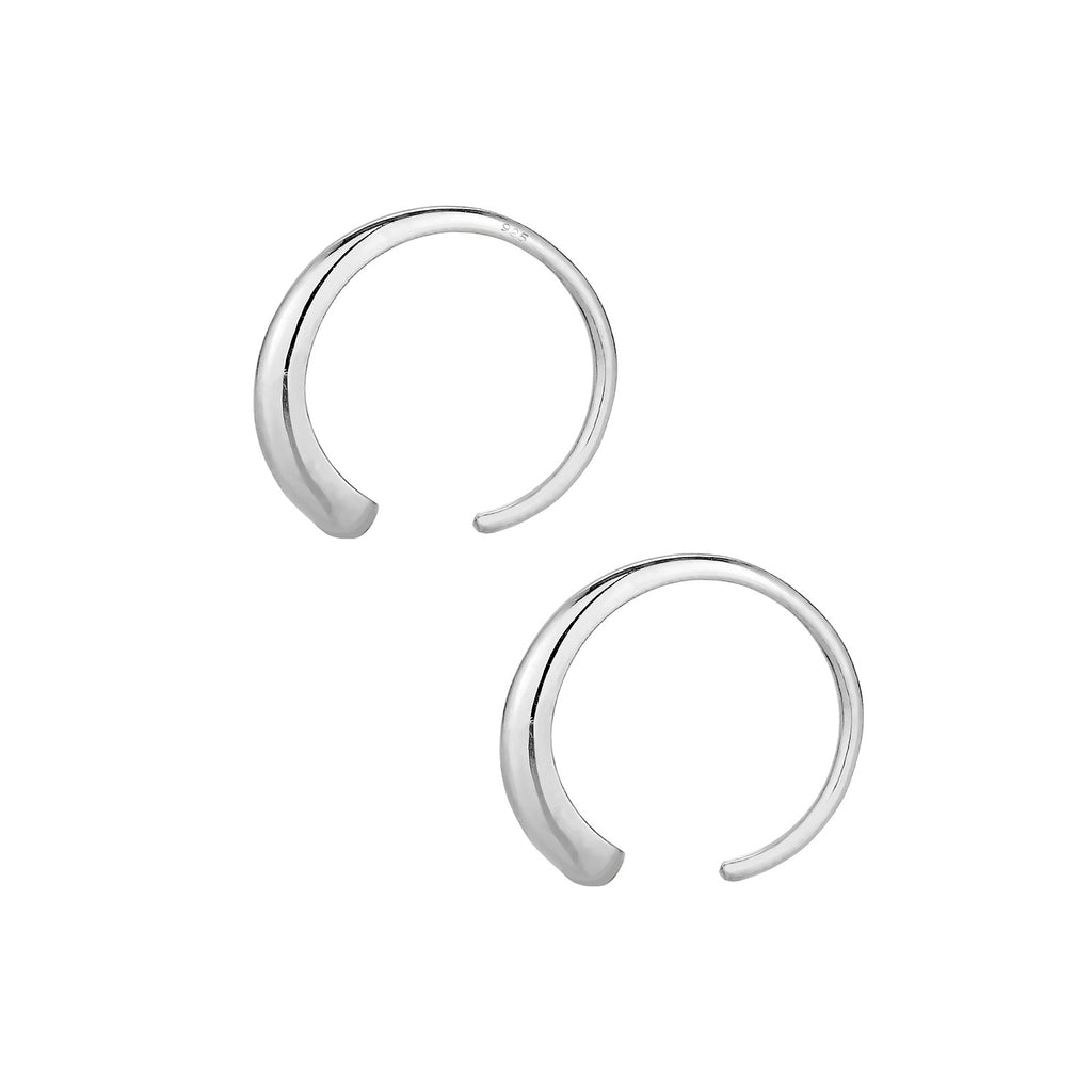 Silver Anting Perhiasan Perak 925 Wanita Hoops Geo Basic Blogger Plain