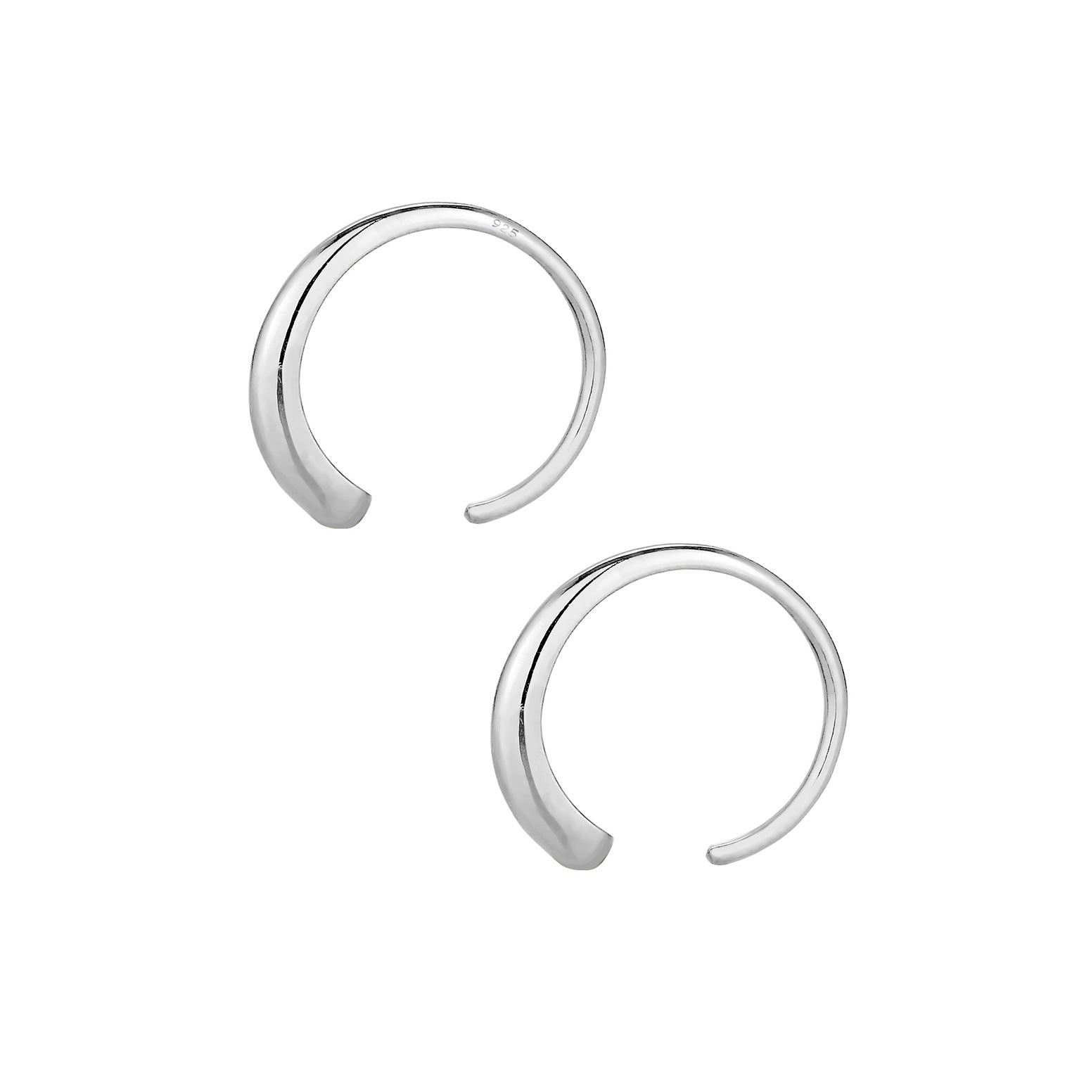 Silver Anting Perhiasan Perak 925 Wanita Hoops Geo Basic Blogger Plain