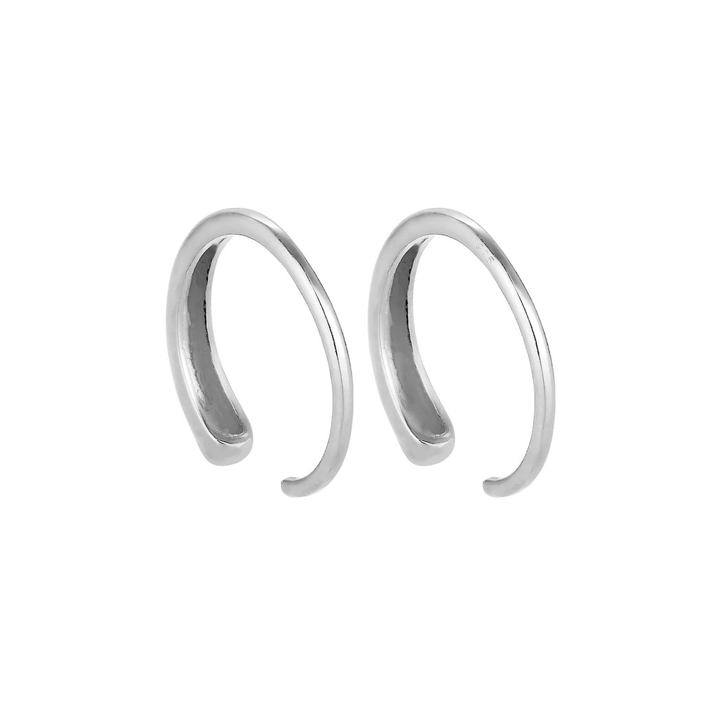 Silver Anting Perhiasan Perak 925 Wanita Hoops Geo Basic Blogger Plain
