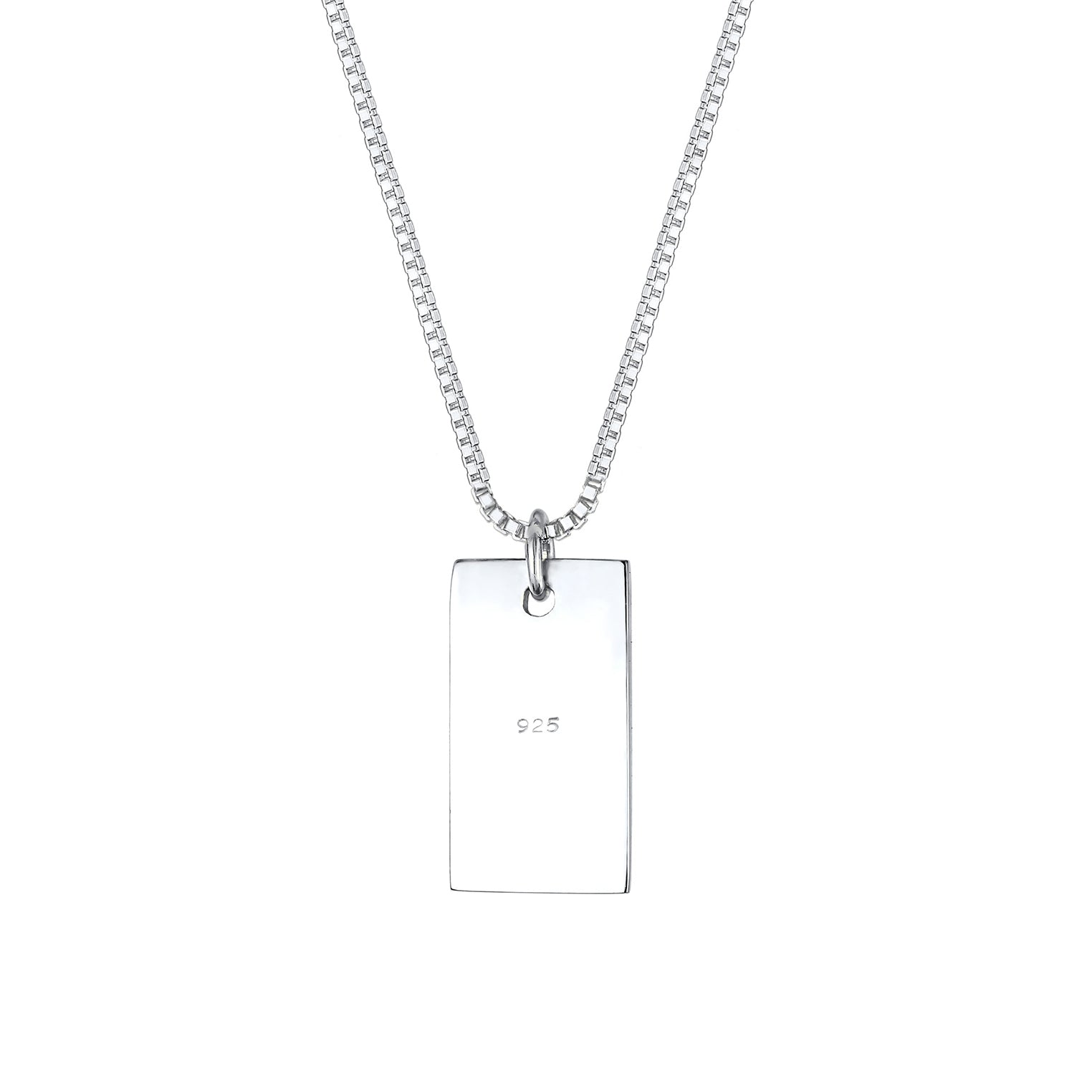 Silver Perhiasan Wanita Perak Asli - Silver Kalung  Rectangle Pedant Geo Look Basic Minimal