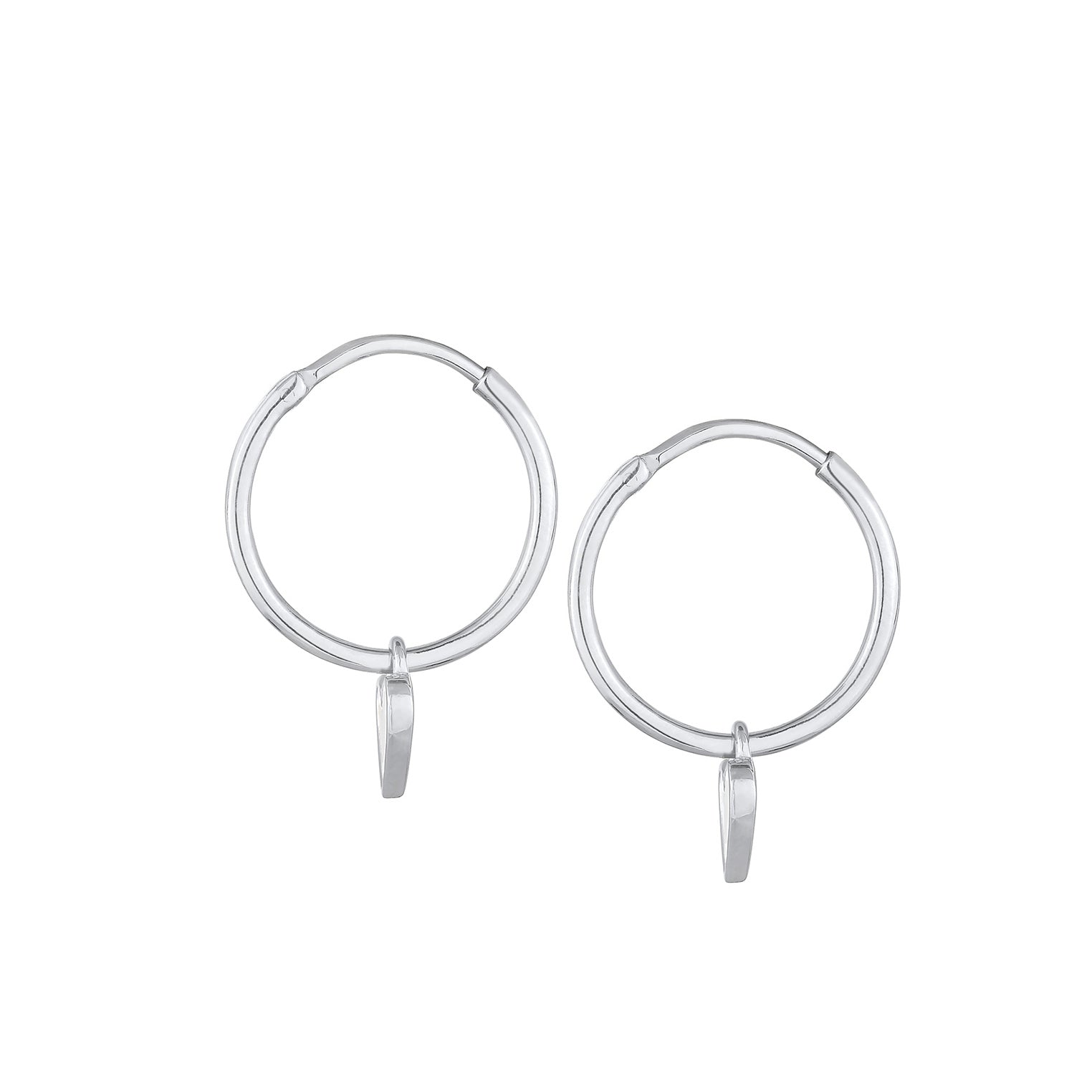 Silver Perhiasan Wanita Perak Asli - Silver Anting Creoles Heart Love Symbol