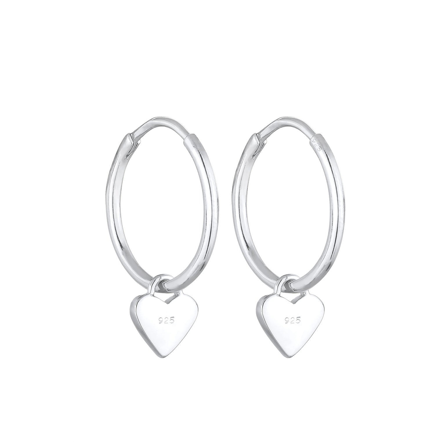Silver Perhiasan Wanita Perak Asli - Silver Anting Creoles Heart Love Symbol