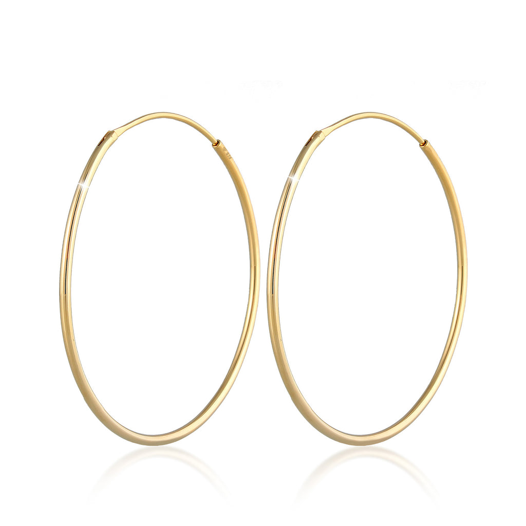 Classic Hoop Earrings 925 Silver Gold Plated