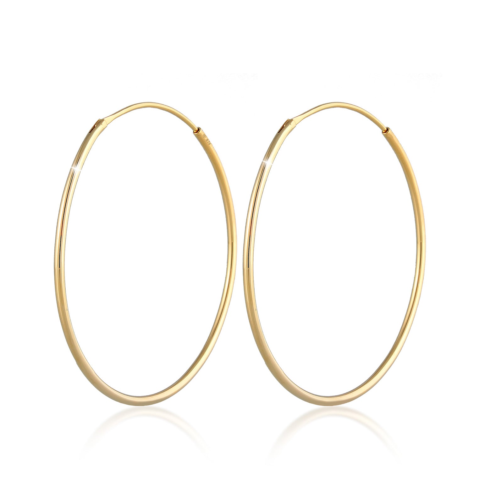 Gold Perhiasan Wanita Perak Asli - Silver Anting Creole Classic Gold Plated