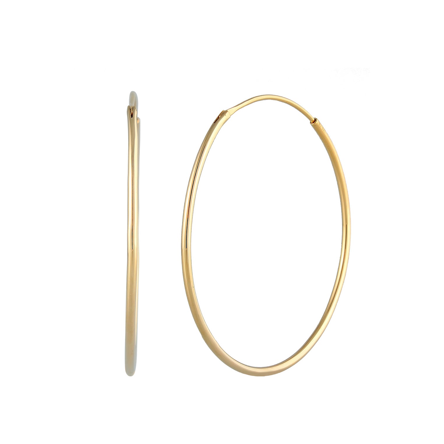 Gold Perhiasan Wanita Perak Asli - Silver Anting Creole Classic Gold Plated