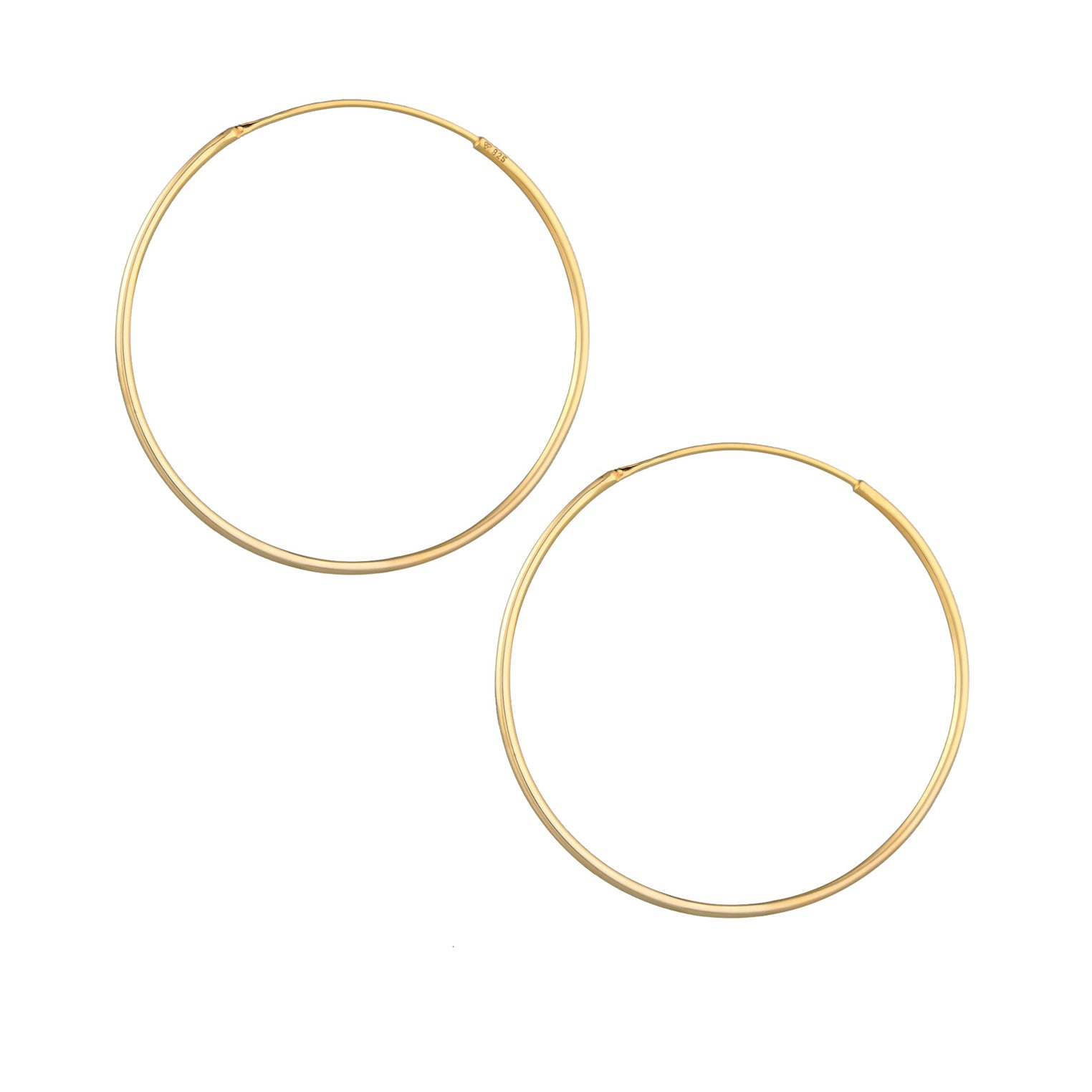 Gold Perhiasan Wanita Perak Asli - Silver Anting Creole Classic Gold Plated