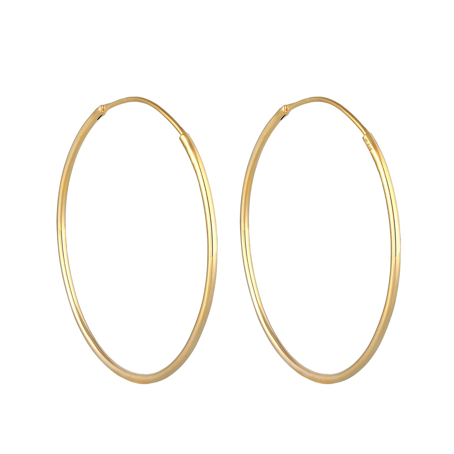 Gold Perhiasan Wanita Perak Asli - Silver Anting Creole Classic Gold Plated