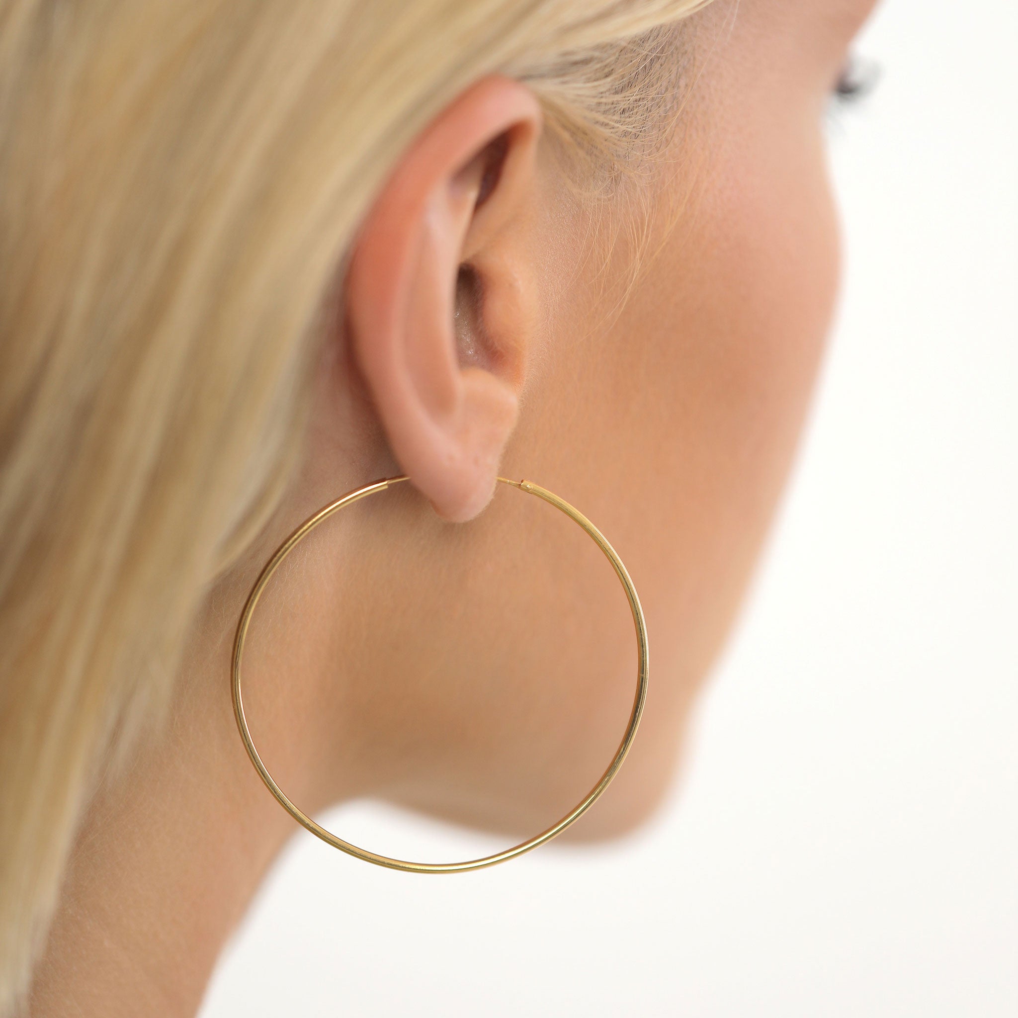 Gold Anting Perhiasan Perak 925 Wanita Creole Classic Gold Plated