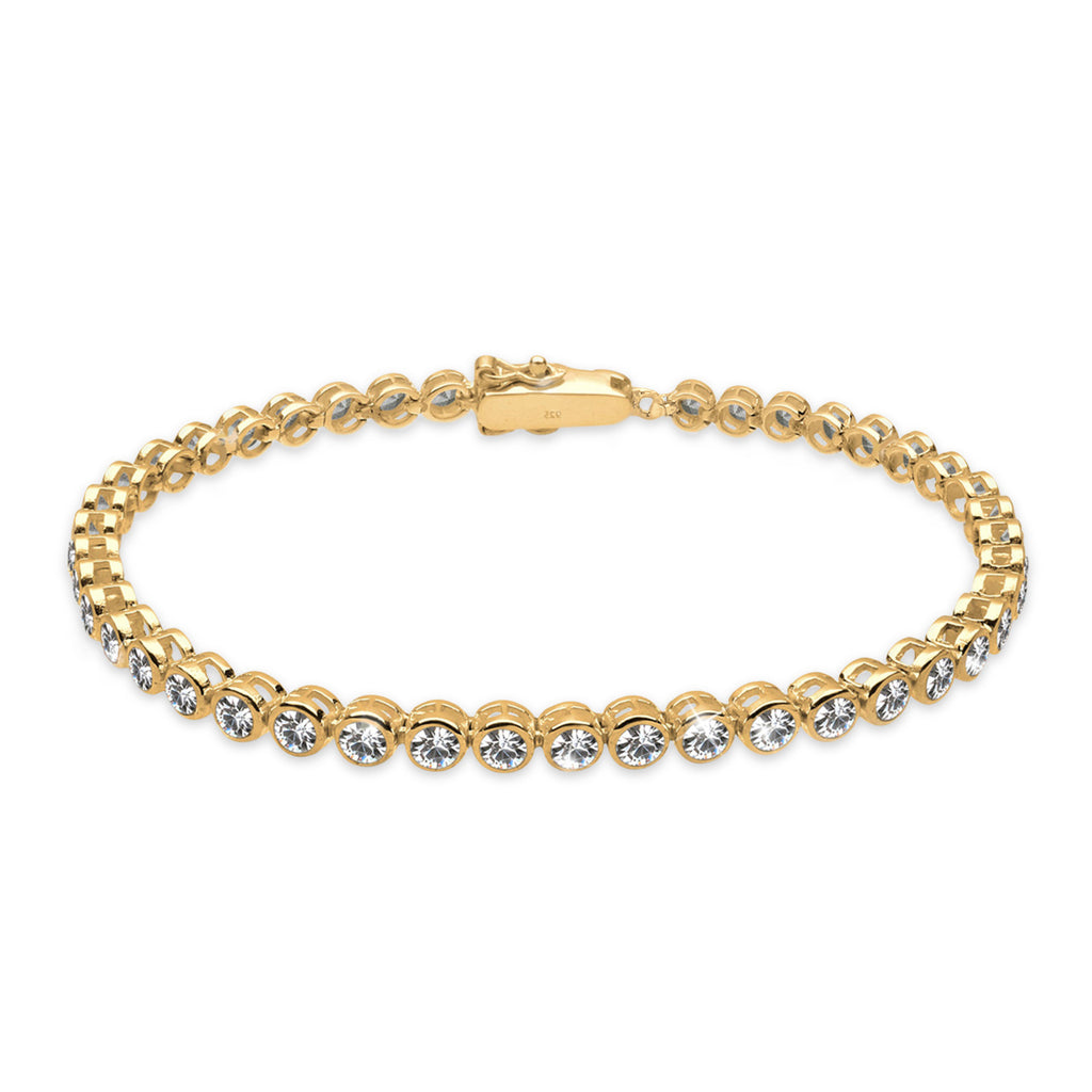 Bracelet Minimal Crystals 925 Sterling Silver Gold Plated