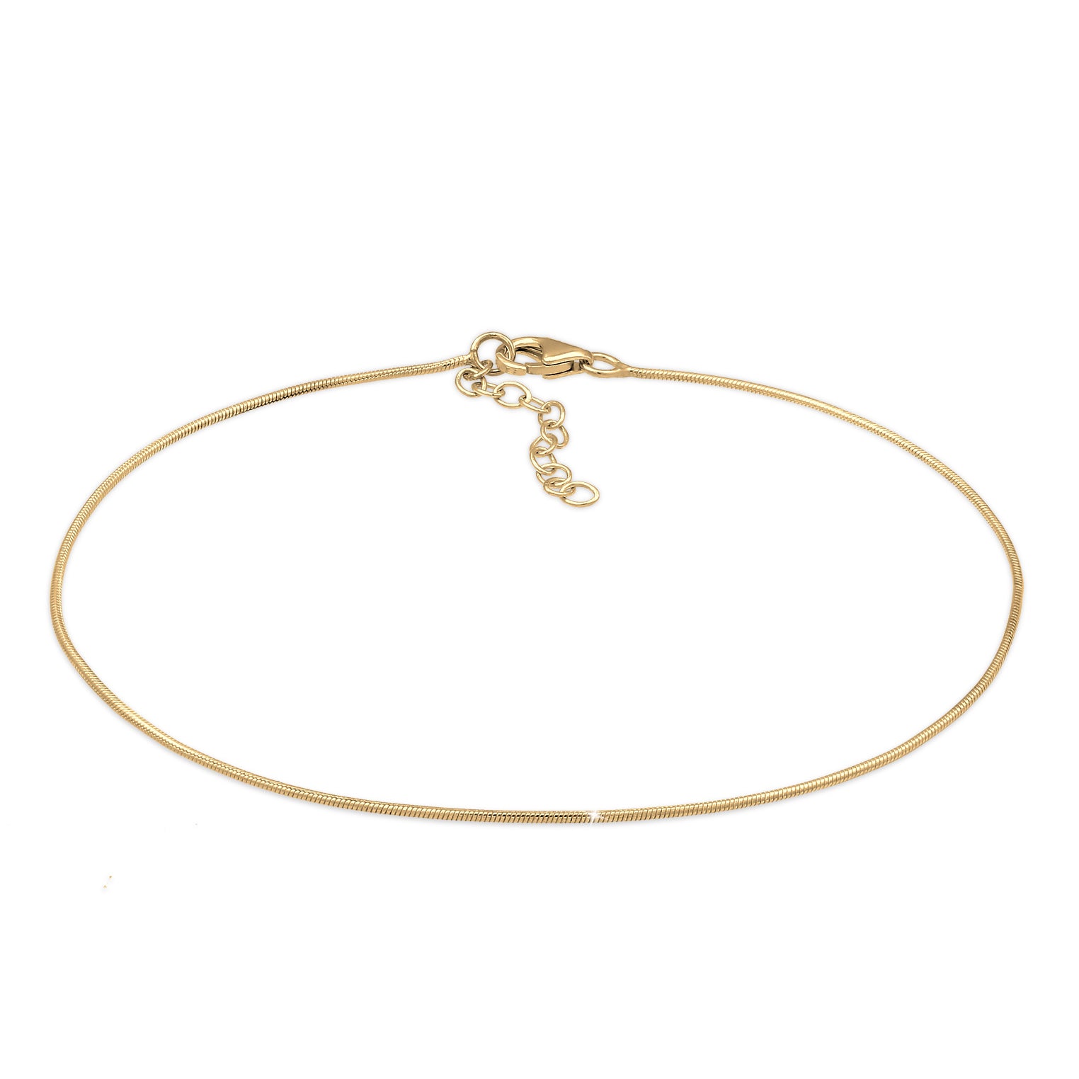 Gold Perhiasan Wanita Perak Asli - Silver Gelang Kaki Snake Chain Gold Plated