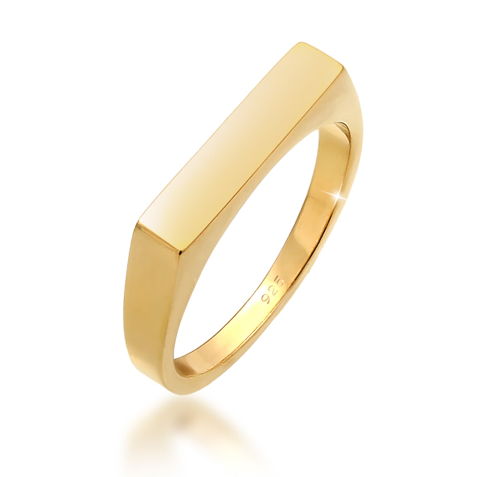 Gold Cincin Perhiasan Perak 925 Wanita Pinky Signet Gold Plated