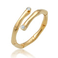 Gold Cincin Perhiasan Perak 925 Wanita Bamboo Wrap Tropical Gold Plated