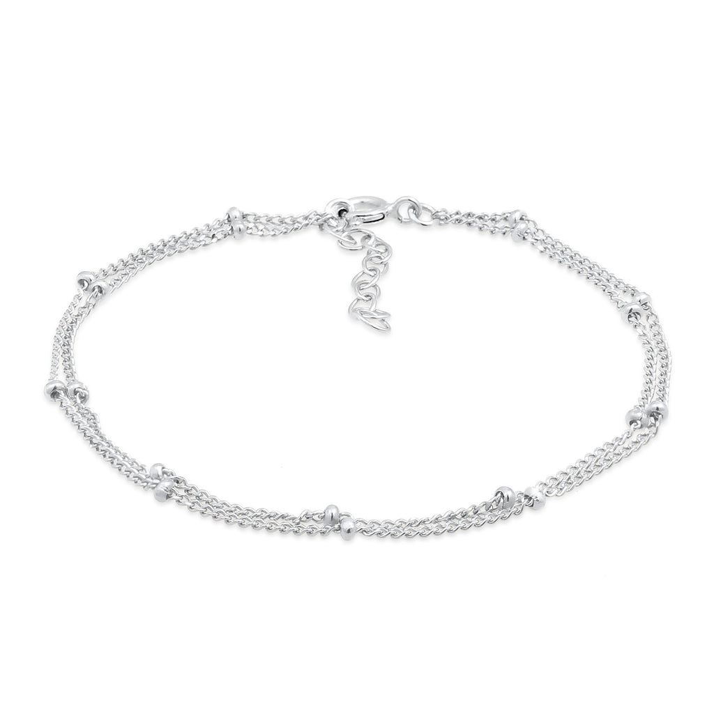 Silver Gelang Perhiasan Perak 925 Wanita Layer Ball Chain