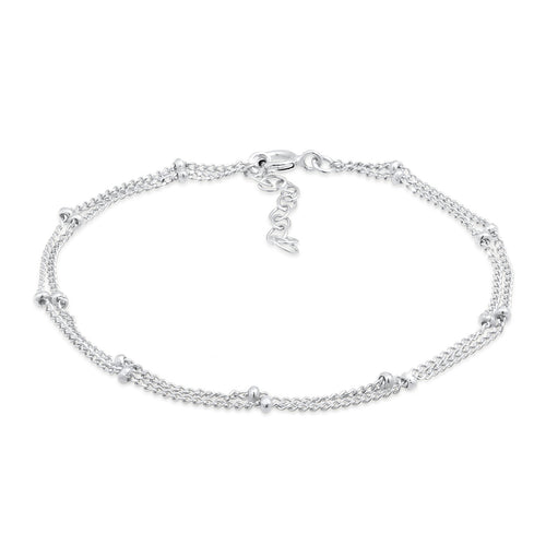 Silver Gelang Perhiasan Perak 925 Wanita Layer Ball Chain