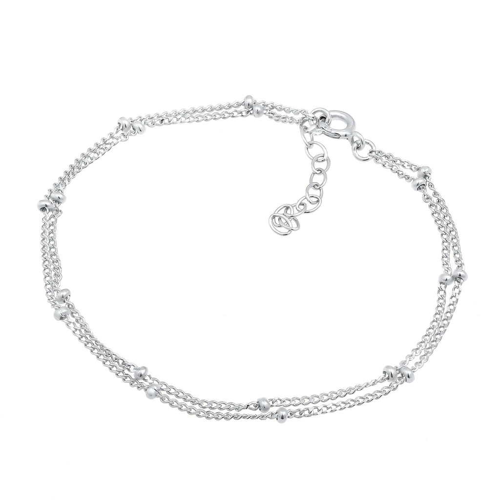 Silver Gelang Perhiasan Perak 925 Wanita Layer Ball Chain