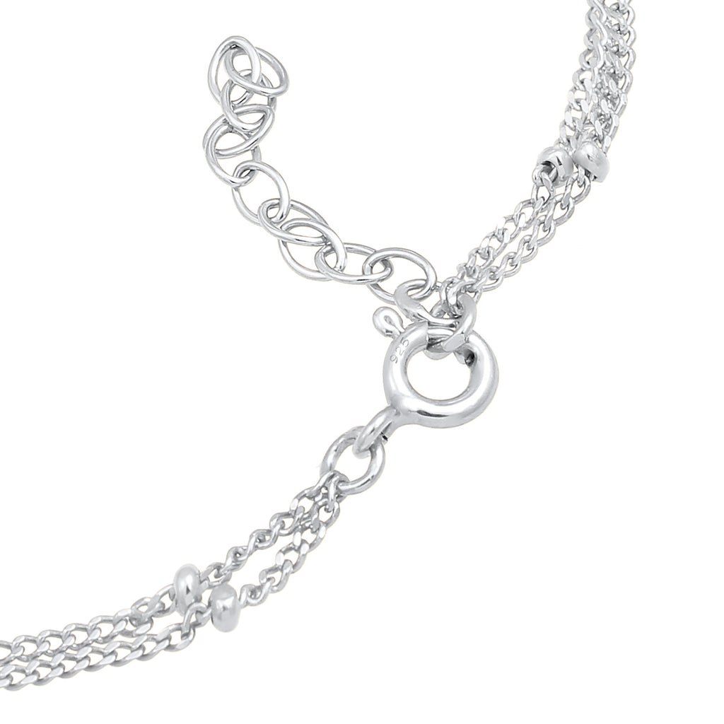Silver Gelang Perhiasan Perak 925 Wanita Layer Ball Chain