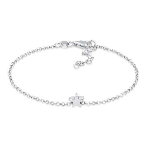 Gelang perak 925 dengan chain dan bintang elegan Elli Jewelry