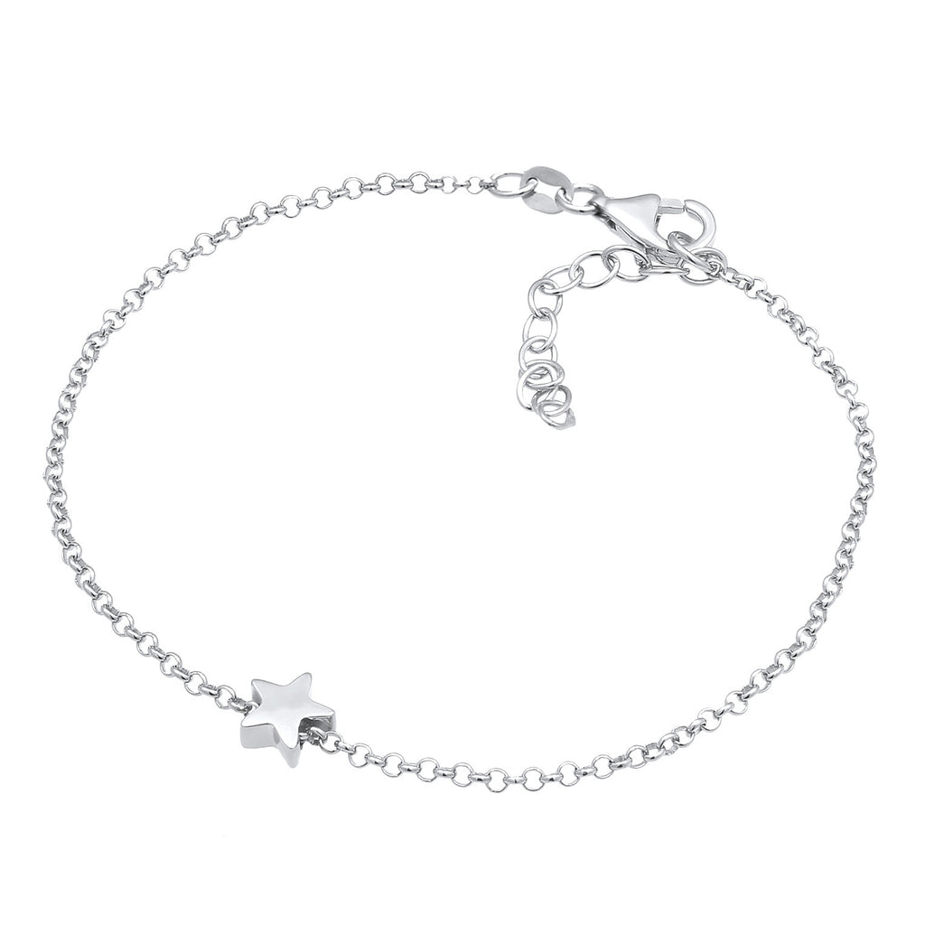 Silver Perhiasan Wanita Perak Asli - Silver Gelang Chain Star Pendant Astro