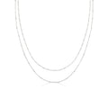 Silver Perhiasan Wanita Perak Asli - Silver Kalung   Basic Filigree Ball Chain Figaro Chain