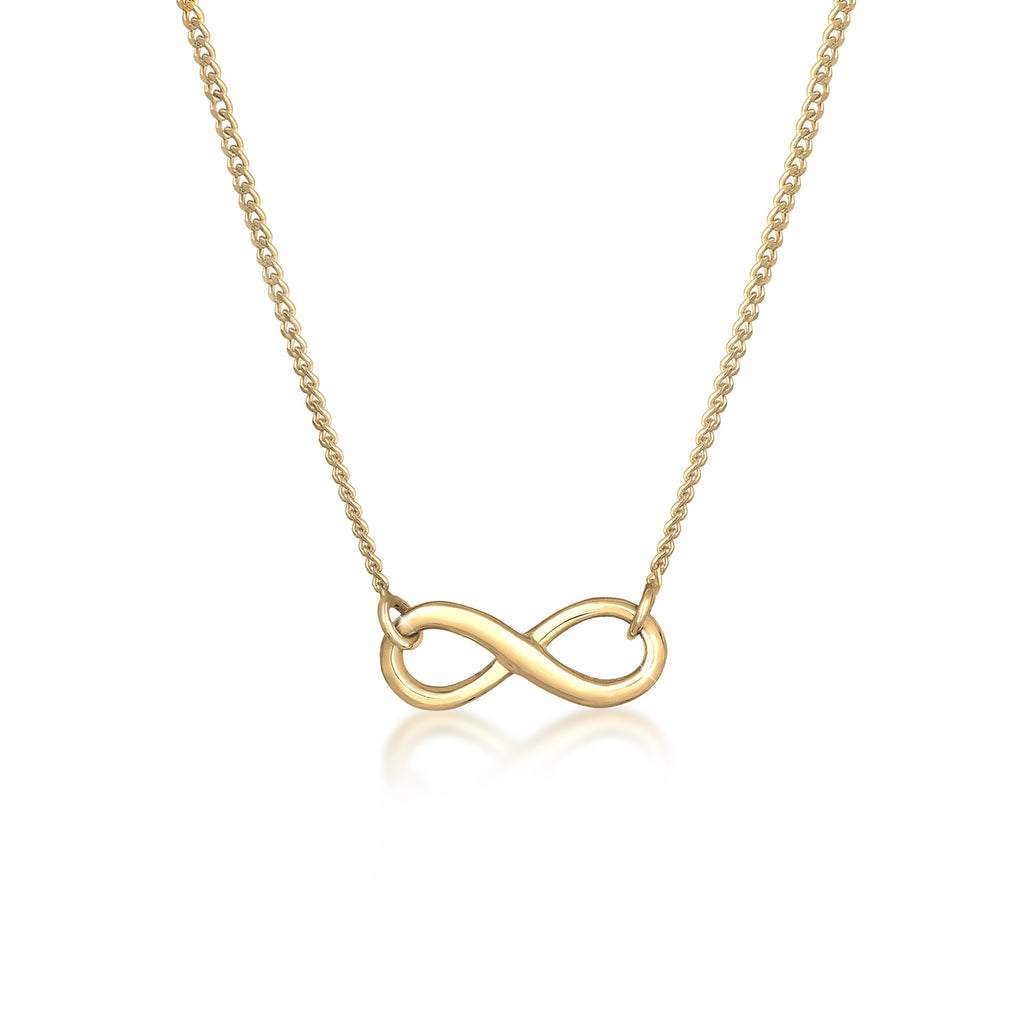 Gold Perhiasan Wanita Perak Asli - Silver Kalung   Infinity Symbol Gold Plateletd
