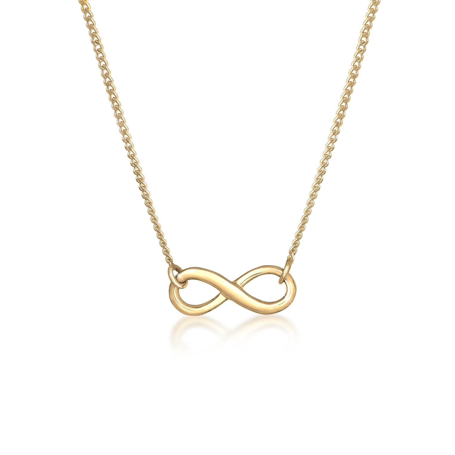 Gold Perhiasan Wanita Perak Asli - Silver Kalung   Infinity Symbol Gold Plateletd