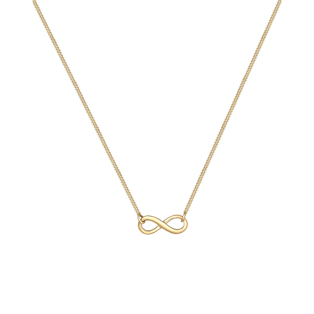 Gold Perhiasan Wanita Perak Asli - Silver Kalung   Infinity Symbol Gold Plateletd